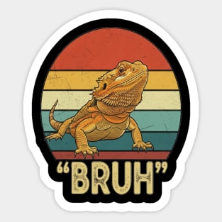Funny Bearded Dragon Bruh T-Shirt Sticker